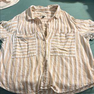 Universal Thread Tan and White Striped Shirt